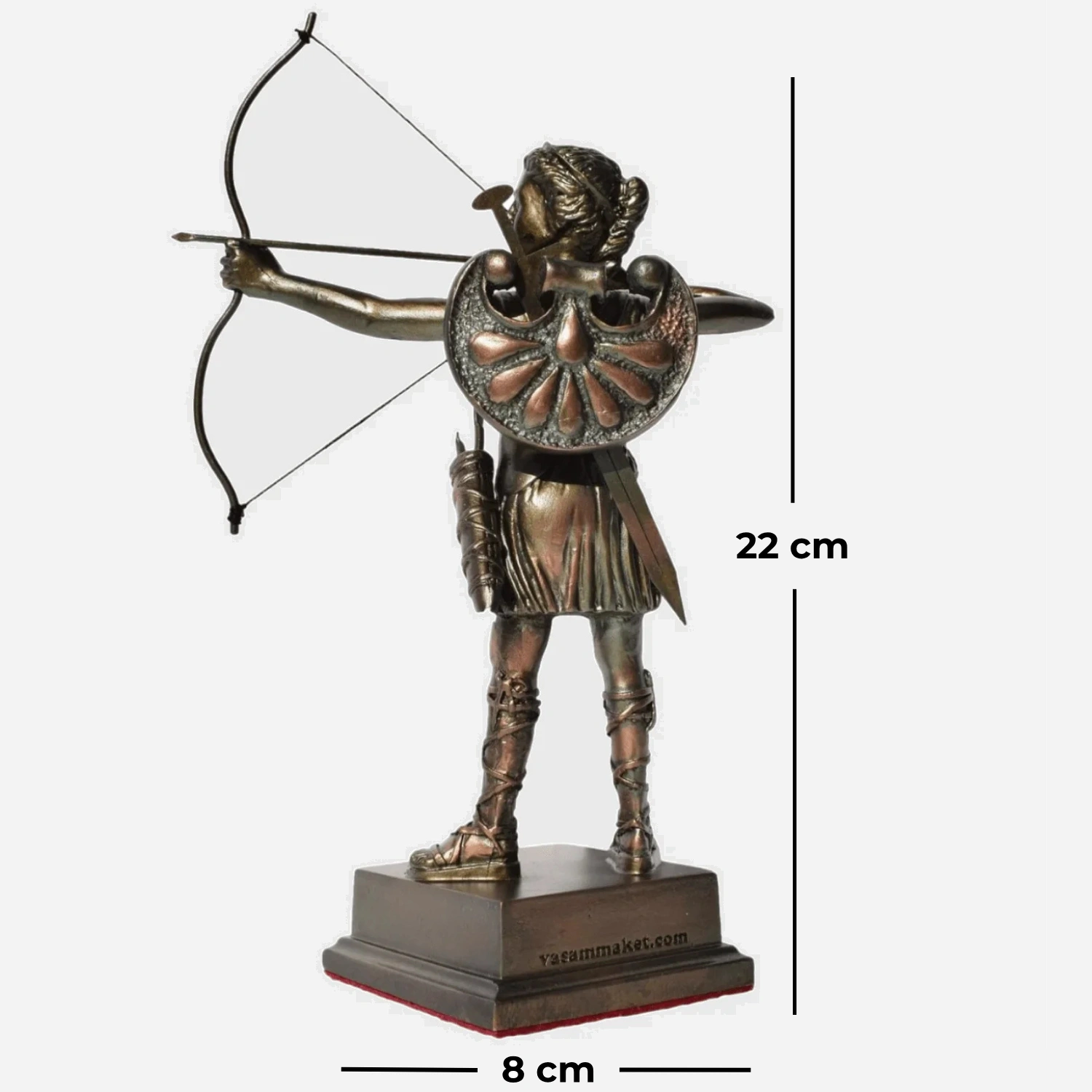 Antik bronz Okçu Amazon Kadını Heykeli Biblo ön görünüm